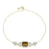 Brățară din Argint 925 Placat cu Aur ( 5.98 grame ) cu Cuarț Coniac și Topaz Alb 4.91 Carate