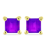 Cercei din Argint 925 Placat cu Aur ( 1.45 grame ) cu Agat Violet 1.13 Carate