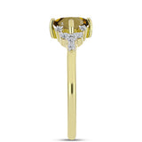 Inel din Argint 925 Placat cu Aur ( 2 grame ) cu Cuarț Coniac și Topaz Alb 0.88 Carate