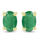 Cercei din Argint 925 Placat cu Aur ( 1.14 grame ) cu Smarald Brazilian 1.03 Carate