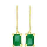 Cercei din Argint 925 Placat cu Aur ( 2 grame ) cu Smarald Brazilian 2.33 Carate