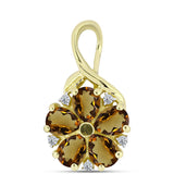 Pandantiv din Argint 925 Placat cu Aur ( 1.29 grame ) cu Cuarț Coniac și Topaz Alb 1.49 Carate