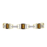 Brățară din Argint 925 Placat cu Aur ( 12.52 grame ) cu Cuarț Coniac și Topaz Alb 11.16 Carate