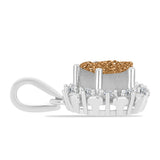 Pandantiv din Argint 925 ( 1.95 grame ) cu Drusy Auriu și Topaz Alb 2.35 Carate