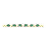 Brățară din Argint 925 Placat cu Aur ( 10.13 grame ) cu Smarald Brazilian și Topaz Alb 5.77 Carate