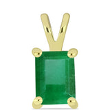 Pandantiv din Argint 925 Placat cu Aur ( 0.53 grame ) cu Smarald Brazilian 0.92 Carate