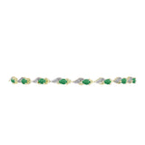 Brățară din Argint 925 Placat cu Aur ( 5.08 grame ) cu Smarald Brazilian și Topaz Alb 1.52 Carate