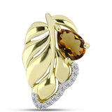 Pandantiv din Argint 925 Placat cu Aur ( 2.29 grame ) cu Cuarț Coniac și Topaz Alb 0.75 Carate