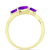 Inel din Argint 925 Placat cu Aur ( 2.13 grame ) cu Agat Violet 0.62 Carate
