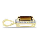 Pandantiv din Argint 925 Placat cu Aur ( 1.25 grame ) cu Cuarț Coniac și Topaz Alb 2.11 Carate