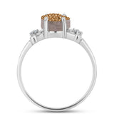 Inel din Argint 925 ( 2.4 grame ) cu Drusy Auriu și Topaz Alb 2.73 Carate
