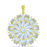 Pandantiv din Argint 925 Placat cu Aur ( 5.68 grame ) cu Piatra Lunii Curcubeu 6.34 Carate