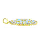Pandantiv din Argint 925 Placat cu Aur ( 5.68 grame ) cu Piatra Lunii Curcubeu 6.34 Carate