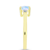Inel din Argint 925 Placat cu Aur ( 2.46 grame ) cu Piatra Lunii Curcubeu și Topaz Alb 0.97 Carate