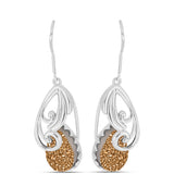 Cercei din Argint 925 ( 5.28 grame ) cu Drusy Auriu 6.34 Carate