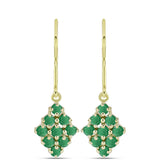 Cercei din Argint 925 Placat cu Aur ( 2.28 grame ) cu Smarald Brazilian 1.23 Carate