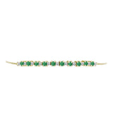 Brățară din Argint 925 Placat cu Aur ( 4.94 grame ) cu Smarald Brazilian și Topaz Alb 1.64 Carate