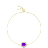 Brățară din Argint 925 Placat cu Aur ( 3.29 grame ) cu Agat Violet și Topaz Alb 1.49 Carate
