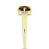 Inel din Argint 925 Placat cu Aur ( 2.43 grame ) cu Cuarț Coniac și Topaz Alb 1.78 Carate