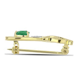 Broşă din Argint 925 Placat cu Aur ( 2.07 grame ) cu Smarald Brazilian și Topaz Alb 0.35 Carate