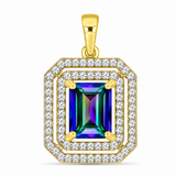 Pandantiv din Argint 925 Placat cu Aur ( 1.83 grame ) cu Topaz Mistic și Topaz Alb 2.74 Carate