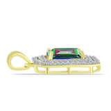 Pandantiv din Argint 925 Placat cu Aur ( 1.83 grame ) cu Topaz Mistic și Topaz Alb 2.74 Carate