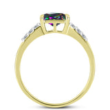 Inel din Argint 925 Placat cu Aur ( 2.22 grame ) cu Topaz Mistic și Topaz Alb 1.55 Carate