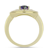 Inel din Argint 925 Placat cu Aur ( 4.48 grame ) cu Topaz Mistic 1.1 Carate