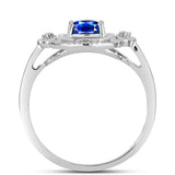 Inel din Argint 925 ( 2.93 grame ) cu Safir Albastru Australian și Topaz Alb 1.65 Carate