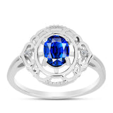 Inel din Argint 925 ( 2.93 grame ) cu Safir Albastru Australian și Topaz Alb 1.65 Carate