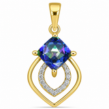 Pandantiv din Argint 925 Placat cu Aur ( 1.35 grame ) cu Topaz Mistic și Topaz Alb 1.02 Carate