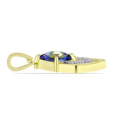 Pandantiv din Argint 925 Placat cu Aur ( 1.35 grame ) cu Topaz Mistic și Topaz Alb 1.02 Carate