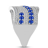 Inel din Argint 925 ( 5.7 grame ) cu Safir Albastru Australian și Topaz Alb 1.81 Carate