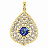 Pandantiv din Argint 925 Placat cu Aur ( 2.75 grame ) cu Topaz Mistic și Topaz Alb 2.05 Carate
