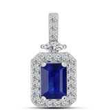 Pandantiv din Argint 925 ( 1.21 grame ) cu Safir Albastru Australian și Topaz Alb 1.83 Carate