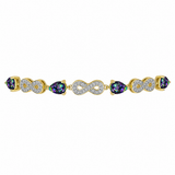 Brățară din Argint 925 Placat cu Aur ( 5.52 grame ) cu Topaz Mistic și Topaz Alb 2.98 Carate
