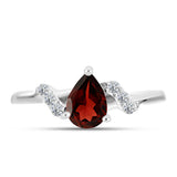Inel din Argint 925 ( 1.81 grame ) cu Granat Barton și Topaz Alb 0.89 Carate
