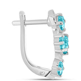 Cercei din Argint 925 ( 4.48 grame ) cu Cuarț Paraiba și Topaz Alb 1.52 Carate