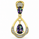 Pandantiv din Argint 925 Placat cu Aur ( 1.63 grame ) cu Topaz Mistic și Topaz Alb 1.03 Carate