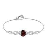 Brățară din Argint 925 ( 4.51 grame ) cu Granat Barton și Topaz Alb 2.24 Carate