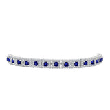 Brățară din Argint 925 ( 13.23 grame ) cu Safir Albastru Australian și Topaz Alb 7.18 Carate