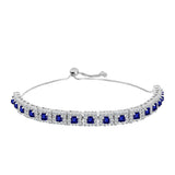 Brățară din Argint 925 ( 13.23 grame ) cu Safir Albastru Australian și Topaz Alb 7.18 Carate