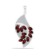 Pandantiv din Argint 925 ( 3.39 grame ) cu Granat Barton și Topaz Alb 2.95 Carate