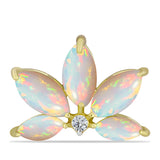 Pandantiv din Argint 925 Placat cu Aur ( 1.5 grame ) cu Opal Welo și Topaz Alb 1.4 Carate