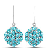 Cercei din Argint 925 ( 5.72 grame ) cu Cuarț Paraiba 6.41 Carate