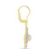 Cercei din Argint 925 Placat cu Aur ( 3.88 grame ) cu Opal Welo și Topaz Alb 1.29 Carate