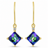 Cercei din Argint 925 Placat cu Aur ( 1.99 grame ) cu Topaz Mistic și Topaz Alb 2.64 Carate