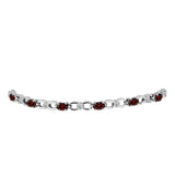 Brățară din Argint 925 ( 5.32 grame ) cu Granat Barton și Topaz Alb 2.15 Carate