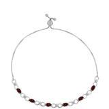 Brățară din Argint 925 ( 5.32 grame ) cu Granat Barton și Topaz Alb 2.15 Carate