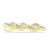 Pandantiv din Argint 925 Placat cu Aur ( 1.81 grame ) cu Opal Welo și Topaz Alb 0.8 Carate
